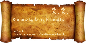 Keresztyén Klaudia névjegykártya
